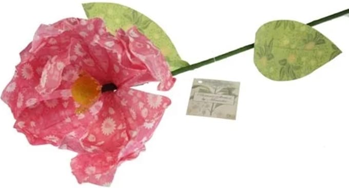 4x Bloem papier fuchsia 70x25cm