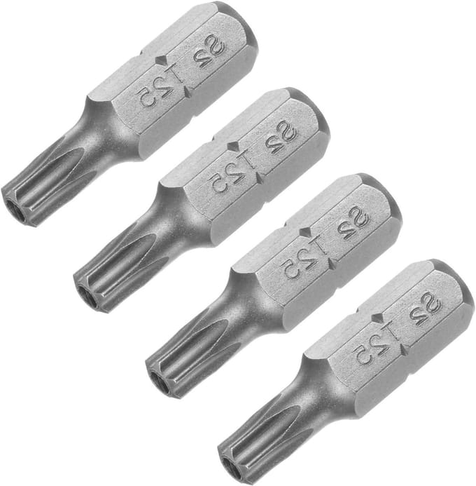 Torx Schroefbits 1/4 Inch Hex Shank 25mm T25, Magnetische Schroevendraaier Set voor Auto-onderhoud, 4 Stuks