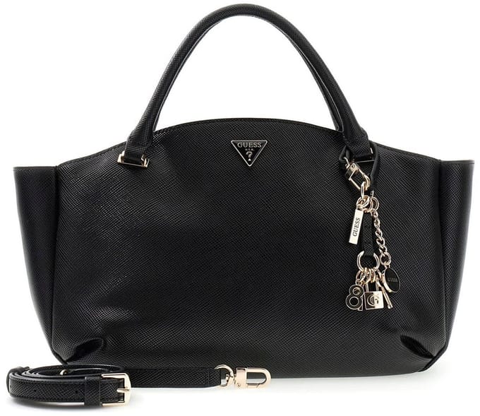 GUESS handtas schoudertas Gilda 3 Compartment Satchel Black zwart