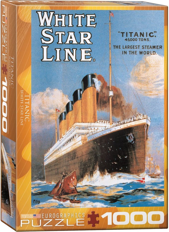 Eurographics puzzel Titanic White Star Line - 1000 stukjes legpuzzel.