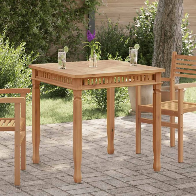 vidaXL - Tuintafel - 80x80x80 - cm - massief - teakhout