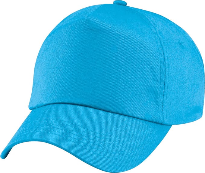 Beechfield Unisex Plain Original 5 Panel Baseball Cap (Pakket van 2) (Surf Blauw)