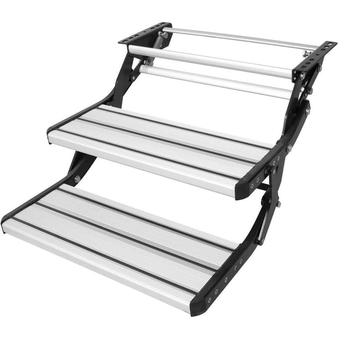 Camper Trappen 2-Treden Handmatige Intrekbare Camper Trappen 440 LBS Camper Trailer Camper