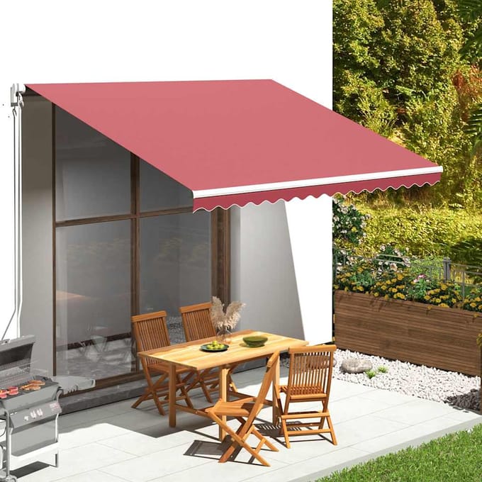 vidaXL - Vervangingsdoek - voor - luifel - 400x300 - cm - polyester - bordeauxrood
