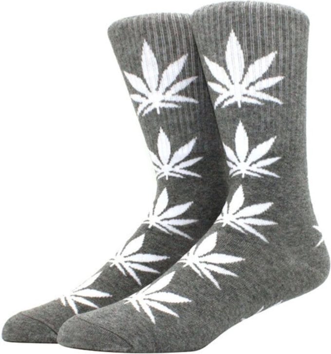 Finnacle - Wietsokken | Cannabissokken | Wiet | Cannabis | grijs-wit | Unisex | Maat 36-45