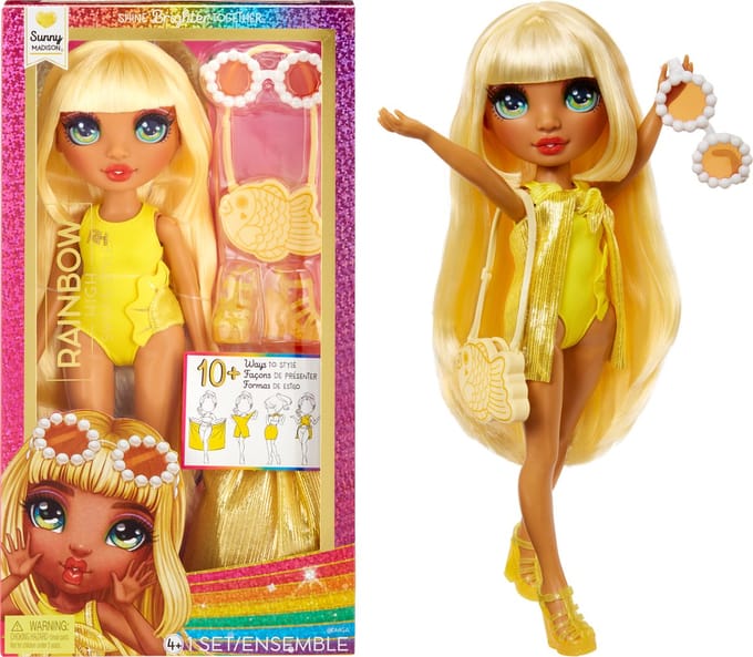 Rainbow High Swim & Style-modepop - 28 cm - Sunny (geel)