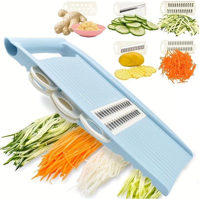 5 in 1 Multifunctionele Groentehakker Uienhakker Voedselhakker Keukensnijder blauw