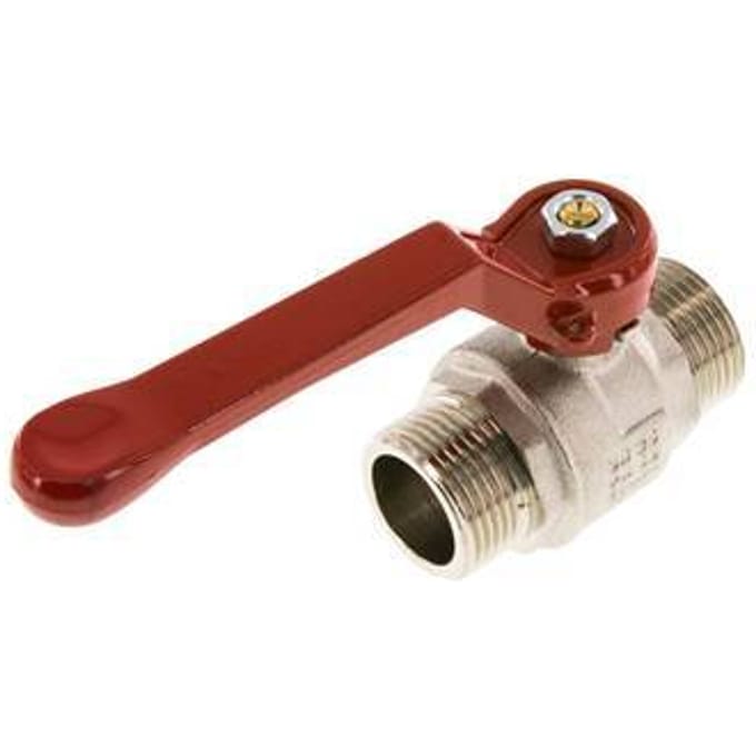 G 1 inch Buitendraad 2-Weg Messing Kogelkraan - BL2BN-M-MM-100