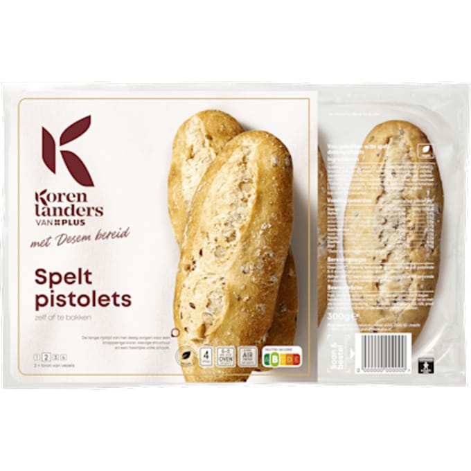 Spelt pistolets met desem bereid