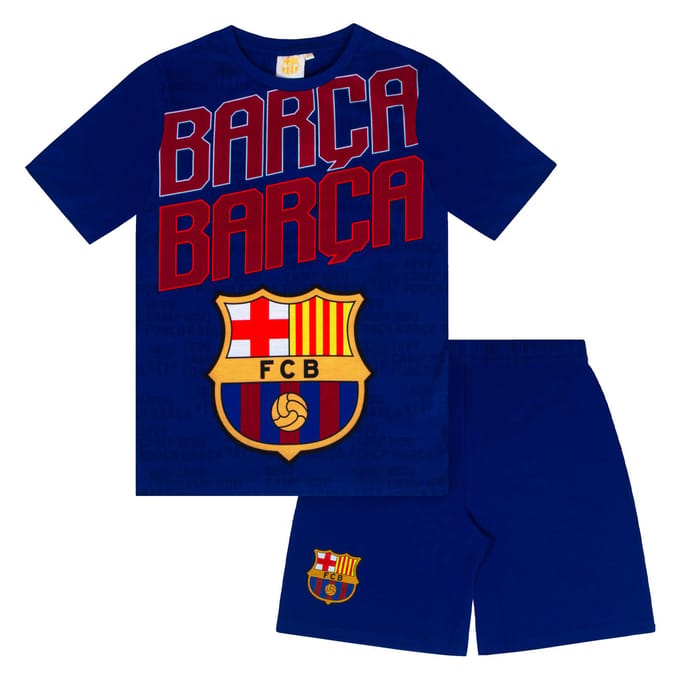 FC Barcelona Jongens Korte Pyjama Set 6-7 Years blauw