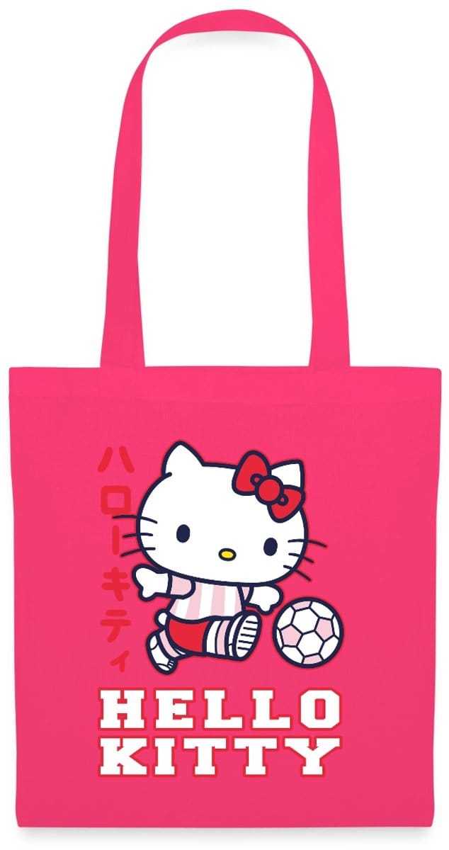 Hello Kitty Speelt Voetbal Tas Van Stof Schoudertas
