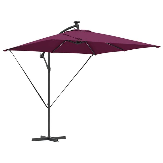 vidaXL - Parasol - Bordeaux - Rood - 249 - x - 249 - x - 250 - cm - Polyester - en - Aluminium