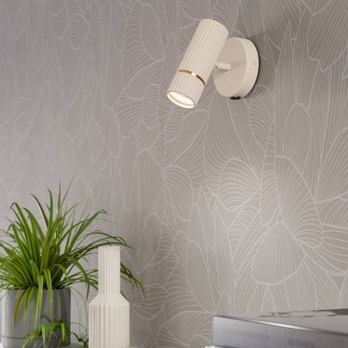 EGLO Caminia Wandlamp - GU10 - 15,5 cm - Zandkleur/Beige/Goud