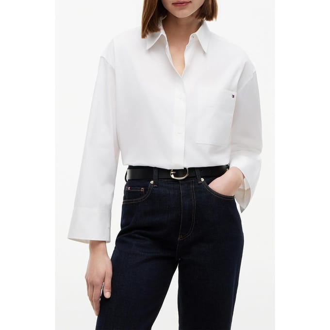 Tommy Hilfiger Modern Regular Poplin Ls Th Optic White Größe: 38 | Business hemden Outlet | Damen | Weiß