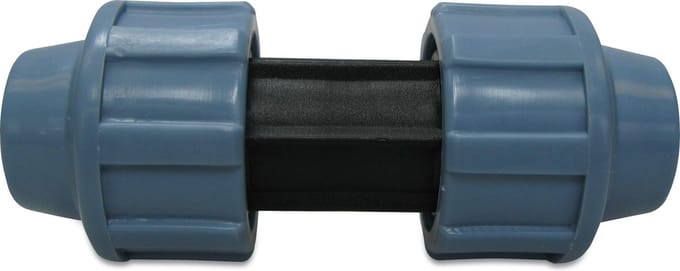 Unidelta Koppeling PP 40 mm knel 16bar zwart/blauw DVGW/KIWA/WRAS