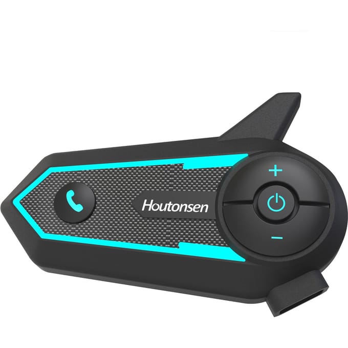 Motorhelm BT-headset, draadloze waterdichte ruisonderdrukking BT-helm-intercom met zwart