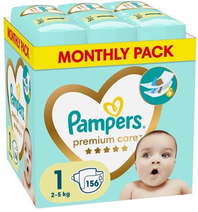 Pampers - Premium Care - Maat 1 - Maandbox - 156 luiers - 2-5kg