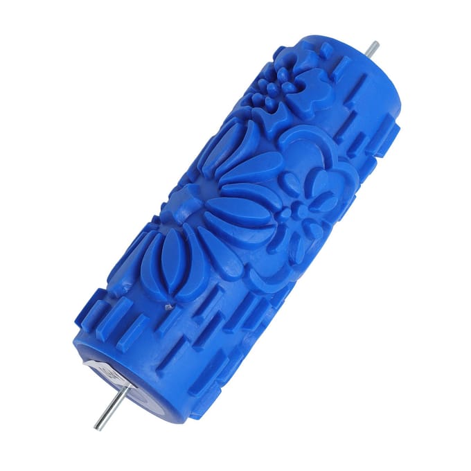 Textuurroller Multifunctionele Rubberen Baksteen Embossing Textuur Rubberen Roller voor Muur Meubels blue