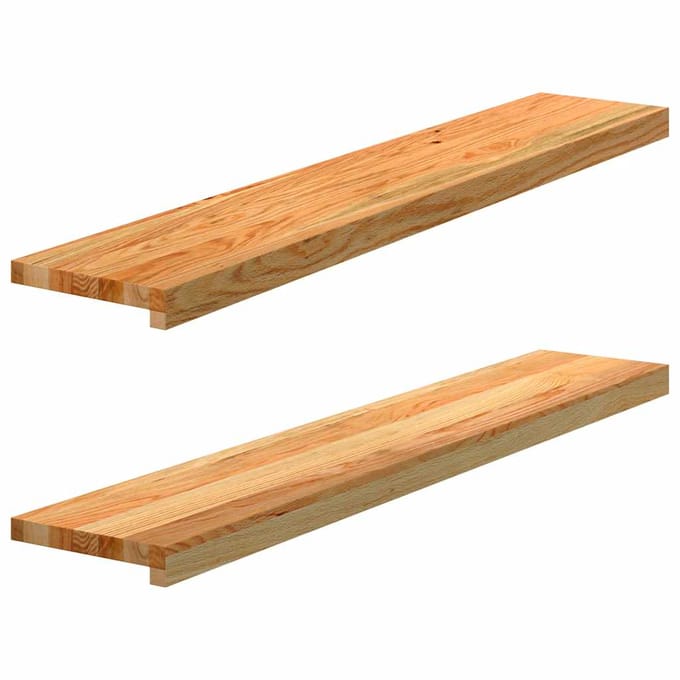 vidaXL - Vensterbanken - 2 - st - 110x20x2 - cm - massief - eikenhout - lichtbruin