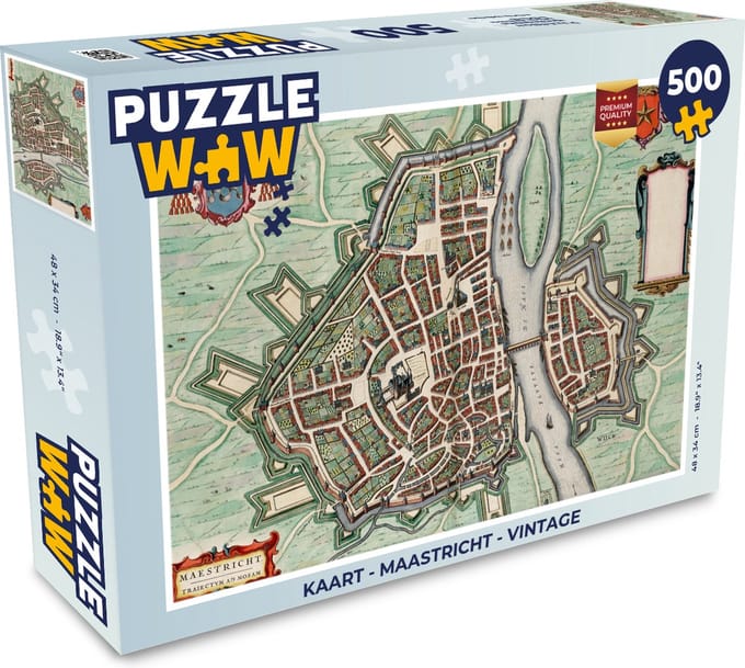 Puzzel Kaart - Maastricht - Vintage - Legpuzzel - Puzzel 500 stukjes