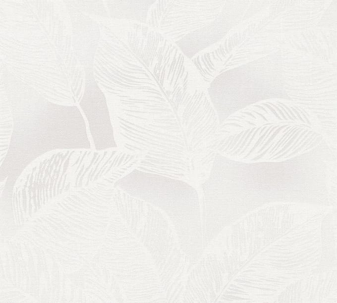 GROTE BLADEREN BEHANG | Floraal - Grijs - A.S. Création Natural Living D`eco