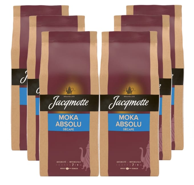 Jacqmotte Moka Absolu Decafe - Multipack - Gemalen Koffie - 1,5kg (6x250g)