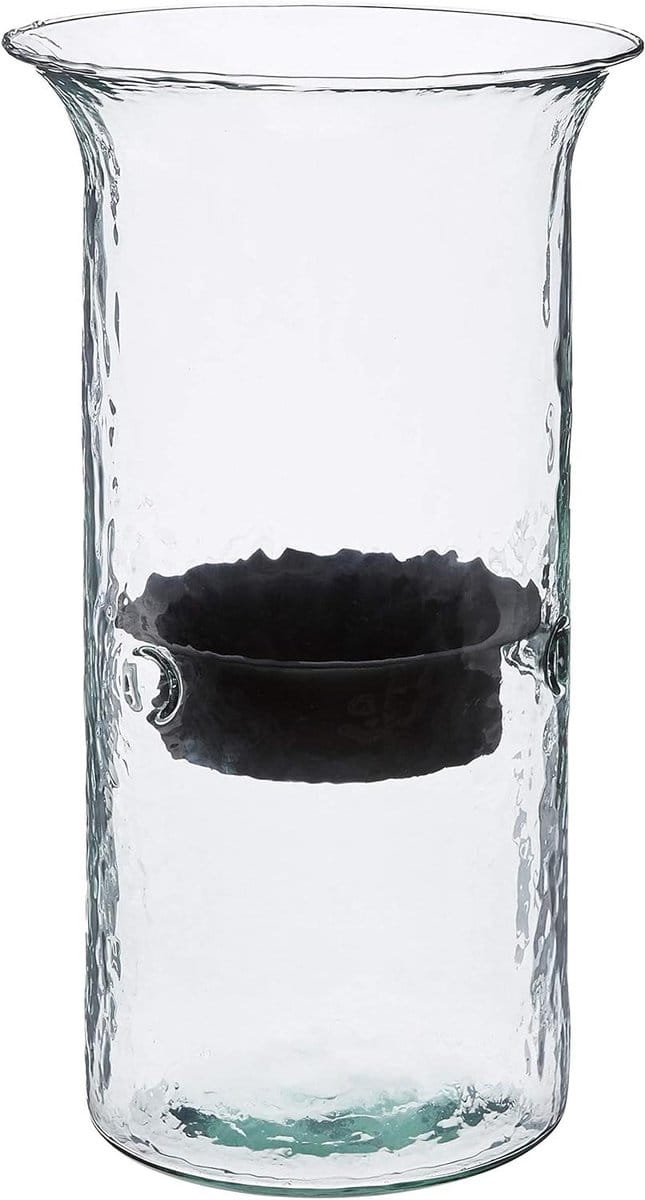 Glazen Kaarscilinder - Cilinder Vaas - Sfeerverlichting - Veelzijdig Decor - 15x7x7 cm - Bruin