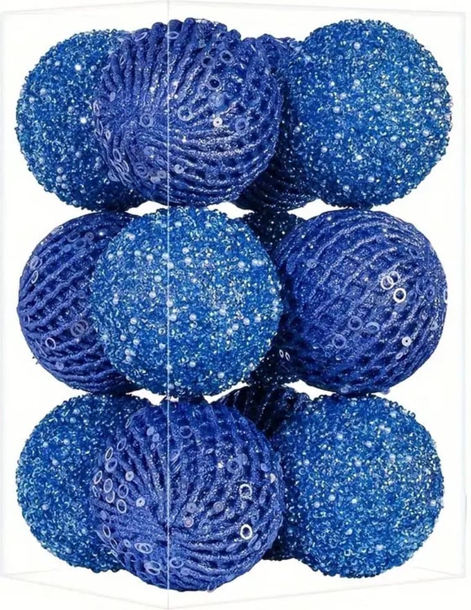 Nivard Kerstballen - Kerstversiering - Plastic - Kerstballenset - Blauw - 12 stuks