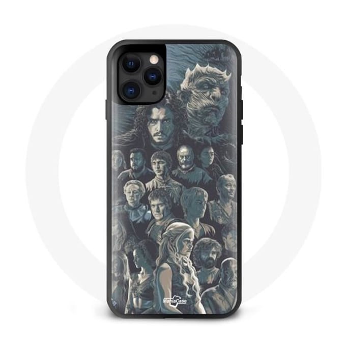 Coque pour Iphone 13 Pro Max Game of Thrones Saison 8 Le Trône de Fer Affiche Personnages Fond Gris