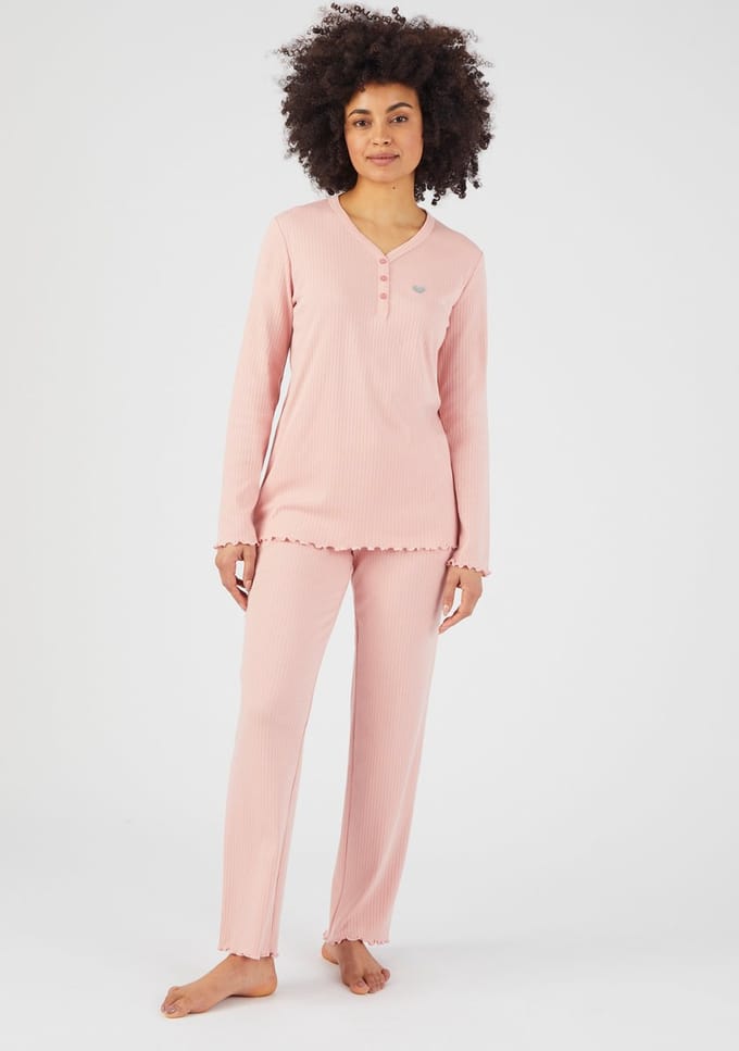 Damart - Pyjama ribgebreid - Dames - Roze - 38-40 (S)