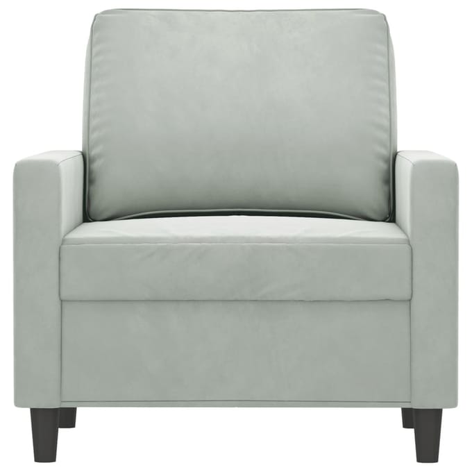 vidaXL - Fauteuil - 60 - cm - fluweel - lichtgrijs