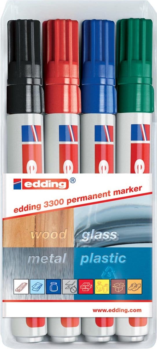 Viltstift edding 3300 schuin 1-5mm assorti | 10 stuks