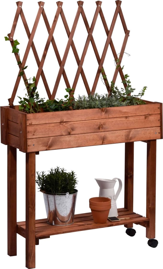dobar-Verhoogd-Bed-met-latwerk-verrijdbaar-bruin