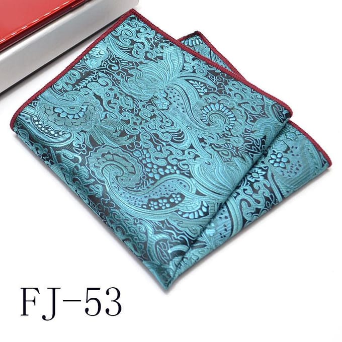 Serviette de poche pour homme Version coréenne Fleur de cajou Petit carré Mouchoir de costume Robe polyvalente 24*24Cm gray
