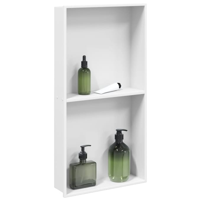 vidaXL - Douchenis - 32x62x9 - cm - roestvrijstaal - matwit