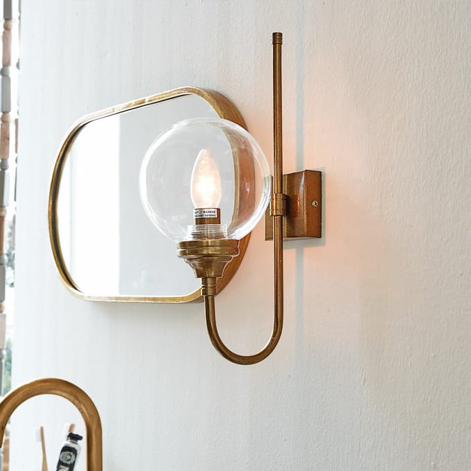 LOBERON Wandlamp Anthé antiekmessing/helder