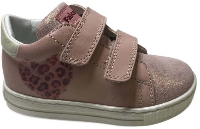 Falcotto - Rory - Mt 22 - velcro's lederen bling bling sneakers - hart - roze