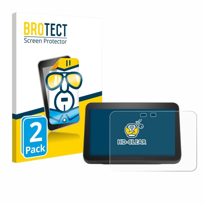 BROTECT - Screenprotector voor Amazon Echo Show 8 2023 (3. Gen.) - Folie Beschermfolie transparant 2 Stuks