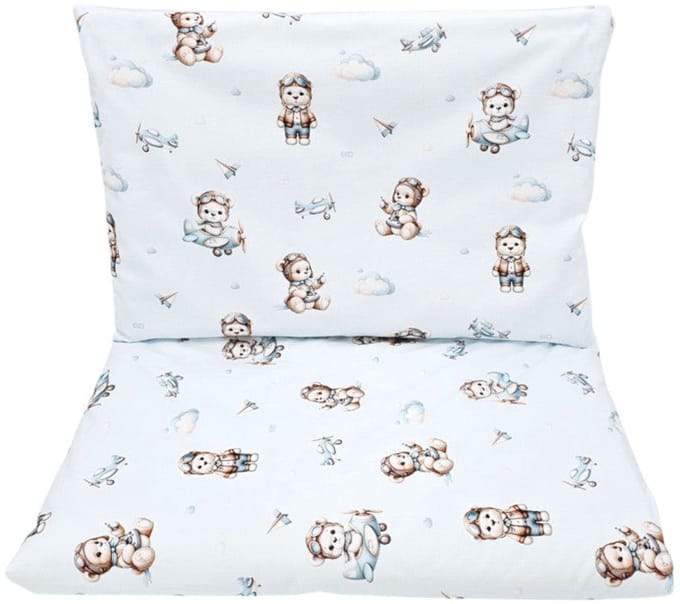 Printed cotton bedding - 2-piece 135x100 cm PILOT BEAR