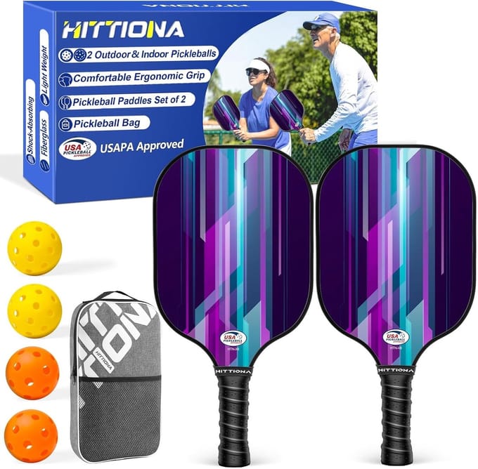 Pickleball Set voor Beginners - Inclusief 2 Paddles, Ballen en Net