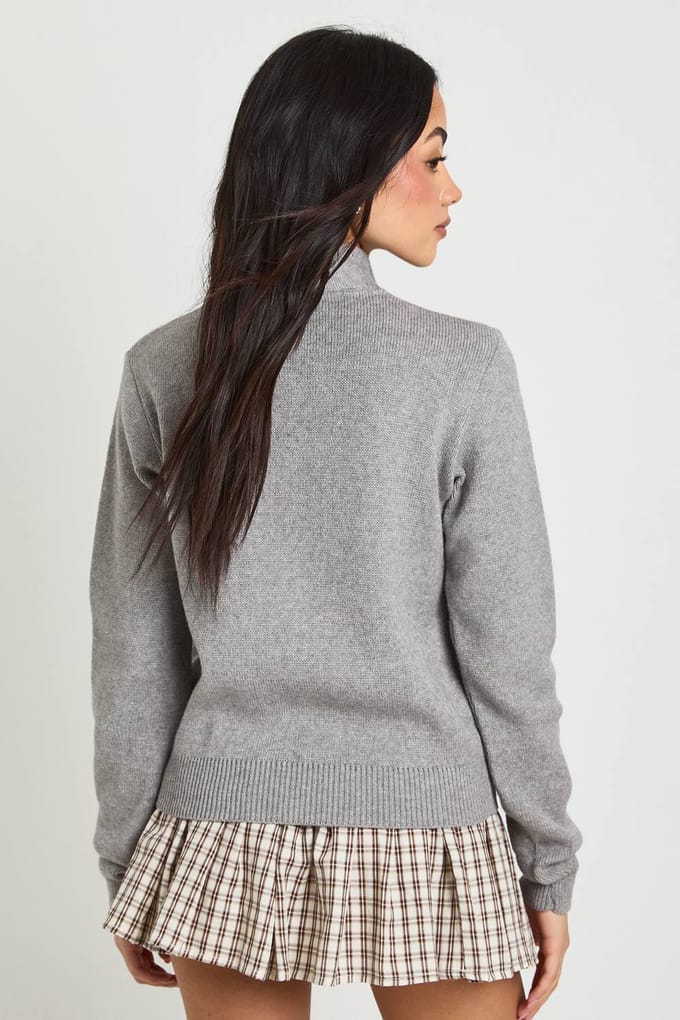 boohoo Dames Vestje Met Strikdetail Bij De Hals En Knoopsluiting | Grey | Maat: Medium