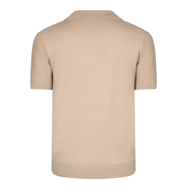 Cavallaro Napoli Polo Mironi Herringbone Texture Light Taupe / male