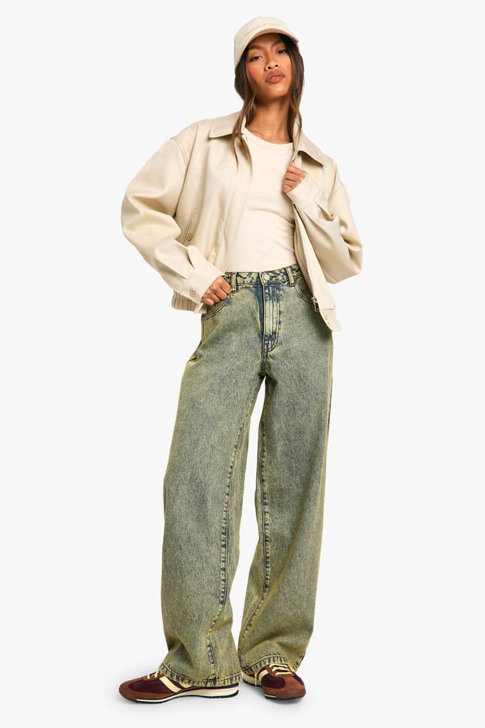 boohoo Dames The Boyfriend Denim Jean | Vintage Wash | Maat: 8/32L