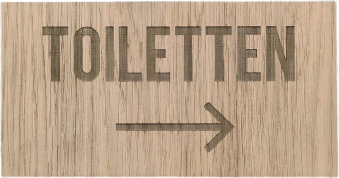Bordje Toiletten met pijl rechts - klein