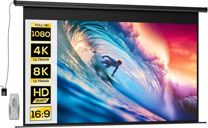 Homcom Projection Screen-Kunststof, Metaal-297L x 8B x 183H cm-Zwart