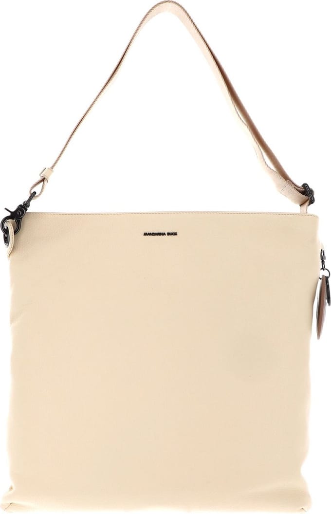 MANDARINA DUCK Leren Schoudertas Mellow Leather Crossover Bag Macadamia Beige