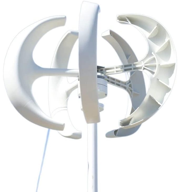 Verticale Windturbine - Windmolen Generator - Energie Opwekken - Stille Werking - 48V - Wit