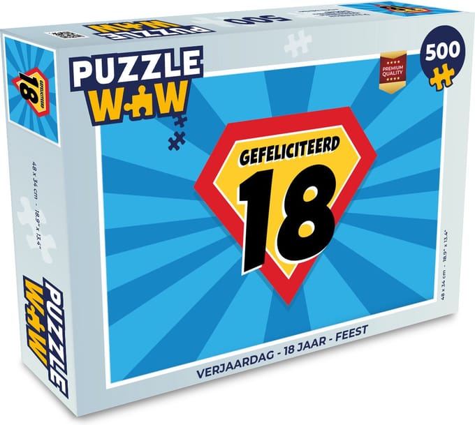 Puzzel Verjaardag - 18 jaar - Feest - Legpuzzel - Puzzel 500 stukjes