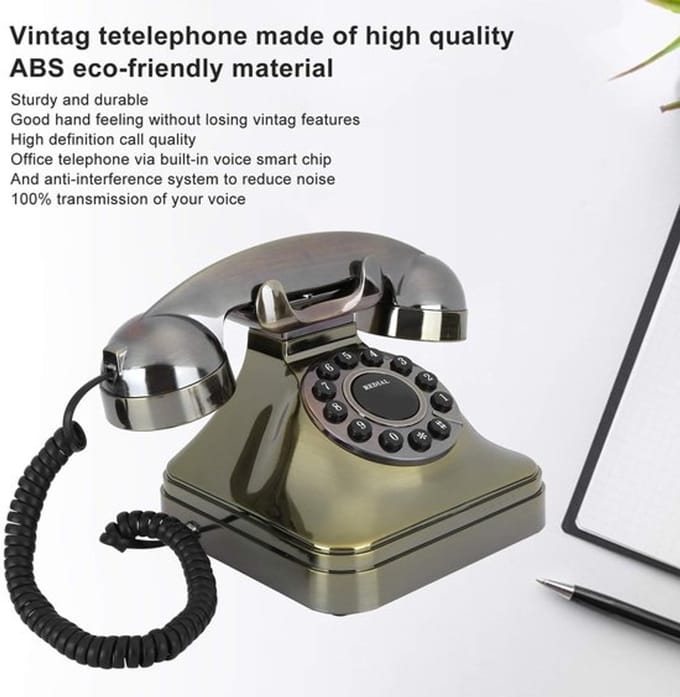 Vintage vaste telefoon Onf3 - antiek ontwerp - retro uitstraling
