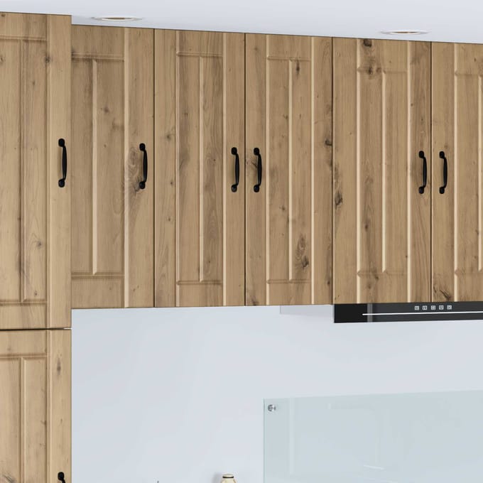 vidaXL - Wandkast - LUCCA - 2 - st - Artisanaal - eiken - Bewerkt - hout